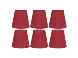 2026 6pcs Abajur de Têxto Moderno Simples para Lâmpada de Mesa E14 Abajur Vinho Tinto