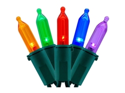 Luzes de Natal LED multicoloridas com cabo verde, 20 metros (66 pés), 200 lâmpadas com certificação comercial UL.