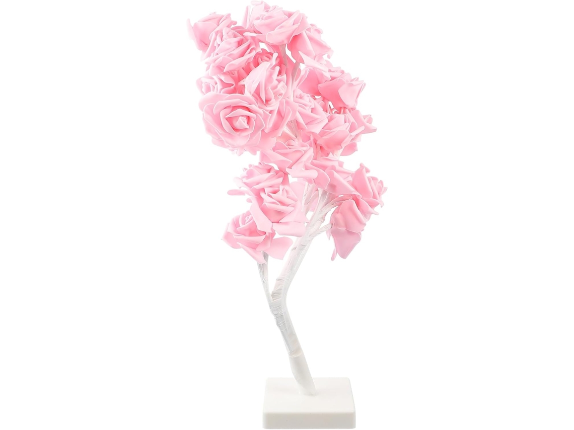 Abajur de Mesa em Formato de Rosa, Luminária de Cabeceira Decorativa Ou Led SFUSHOS