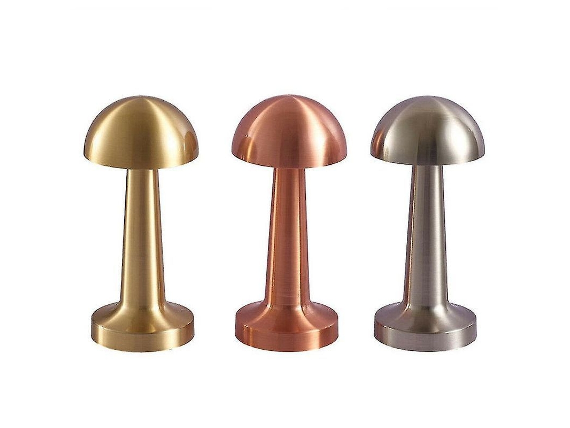 Lâmpada De Escritório Led Com Dimmer Touch 3 Níveis, Bateria 1800mah, Cor Quente 3000k, Usb, Metal - Bronze, Ouro, Prata Bronze