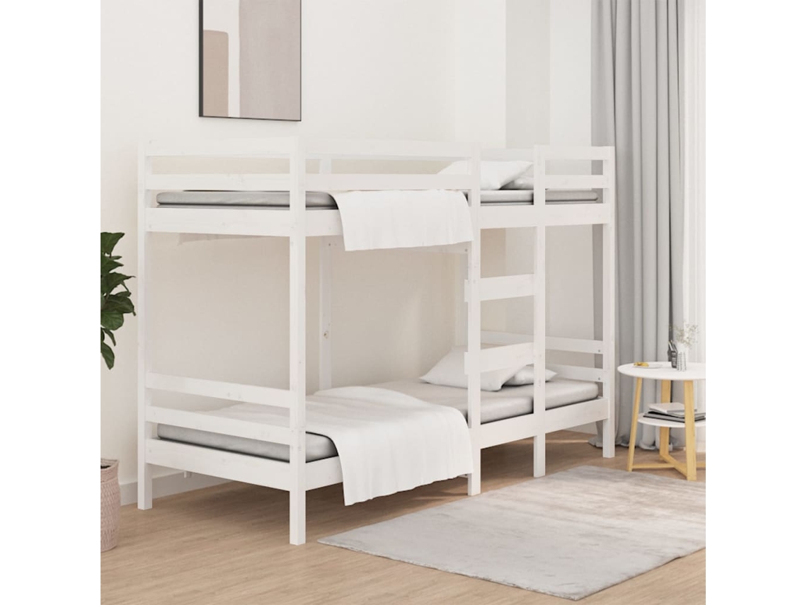 Vidaxl Beliche 75x190 Cm Madeira de Pinho Maciça Branco