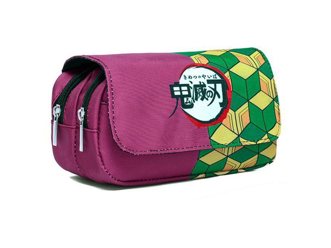 Estojo de Lápis de Lona de Grande Capacidade com Design Anime Cartoon para Meninas e Meninos