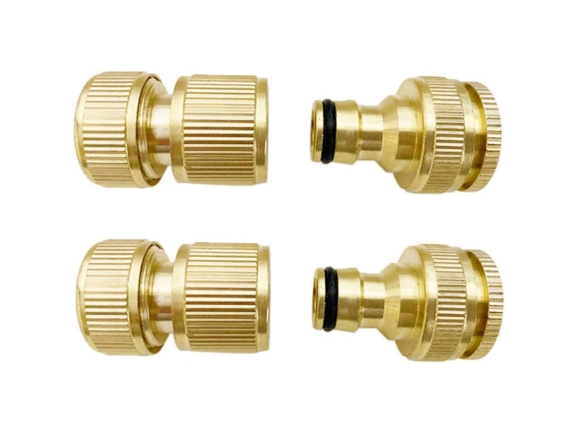 Conector De Mangueira Jardim, 4 Peças Conector De Mangueira De Latão Com Rosca Externa 1/2 E 3/4