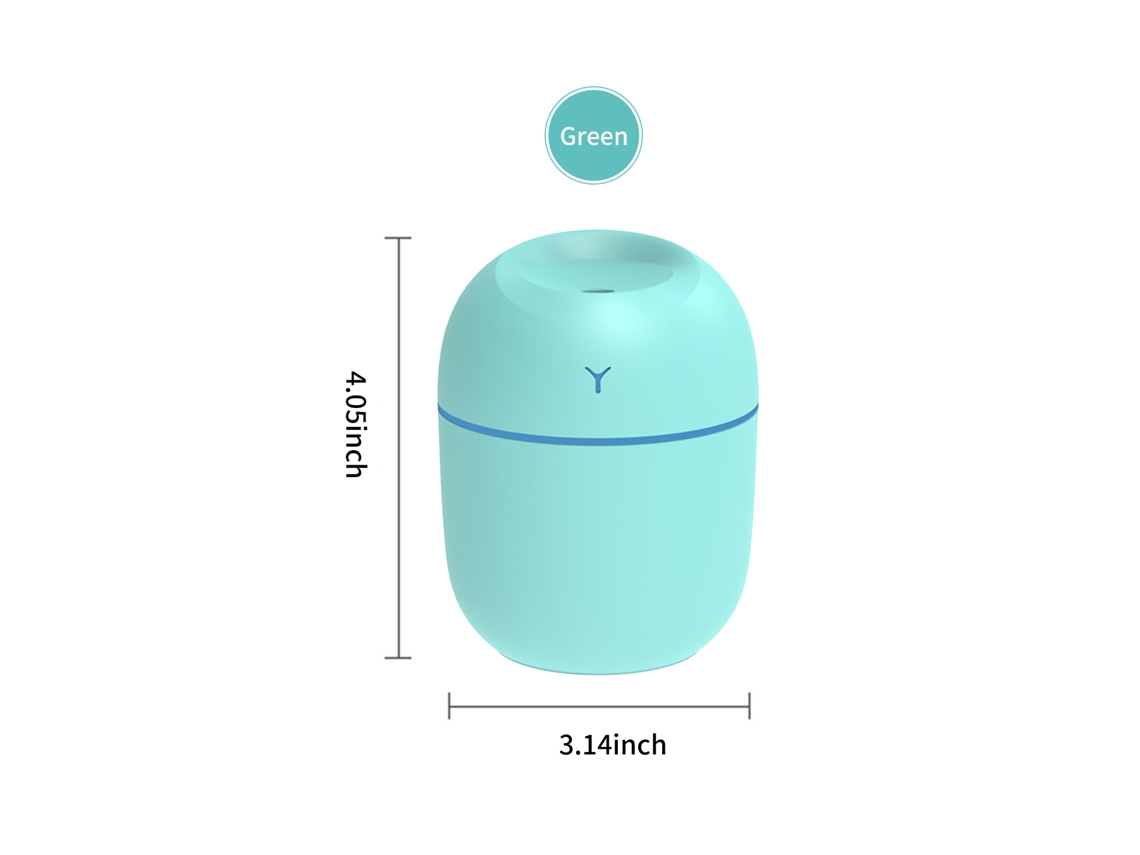 Umidificador Usb Portátil 220ml com Luz Noturna Modos Spray Desligamento Automático para Quarto Casa Viagem
