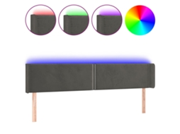 Led Headboard, Led Headboards Vidaxl Cinzeto Veludo (163 X 16 X 78/88 Cm)