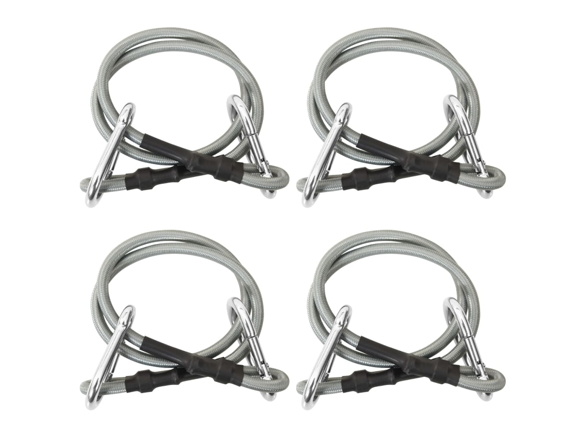 Vidaxl Cordas Com Mosquetão 4 Pcs Borracha