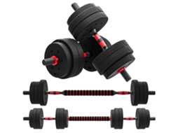 Conjunto De Haltere Aço, Hdpe, Areia Cor Preto Ø25x4 Cm Homcom