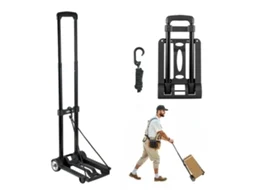 Carrinho de mão dobrável Vevor com 2 rodas, 1 corda, capacidade de carga: 49,9 kg, preto