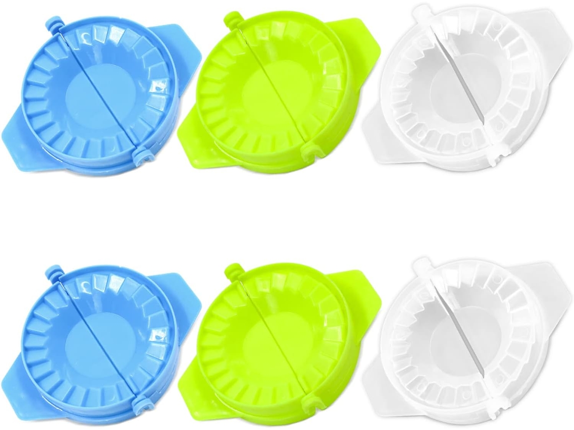 Conjunto De 6 Moldes Multifuncionais Para Ravioli(azul, Verde, Transparente), Prensados​​ À Mão, Laváveis​​ E Dobráveis