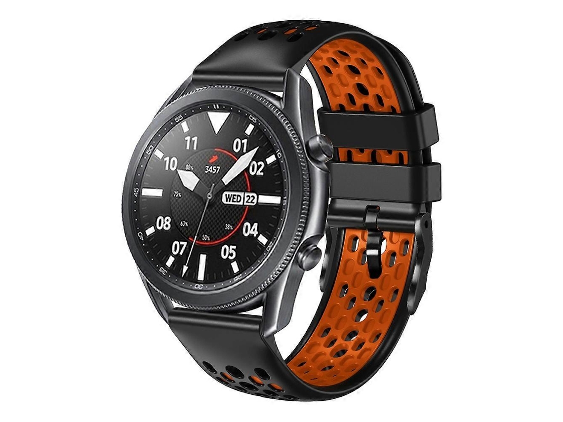 Pulseira De Silicone Respirável Bicolor Para Samsung Galaxy Watch3 (45 Mm E 22 Mm).