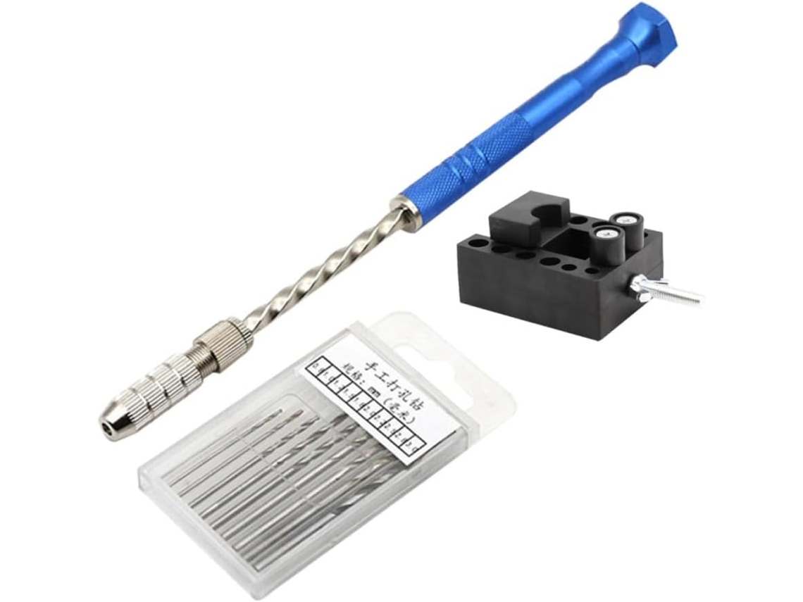 Conjunto De 1 Peça Com Furadeira Para Entalhe Manual E Morsa Bancada.