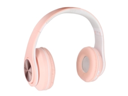Fones De Ouvido Bluetooth Com Cancelamento De Ruído, Dobráveis, Sem Fio, Com Luz Colorida Para Celular E Laptop Ly Ebike (rosa)