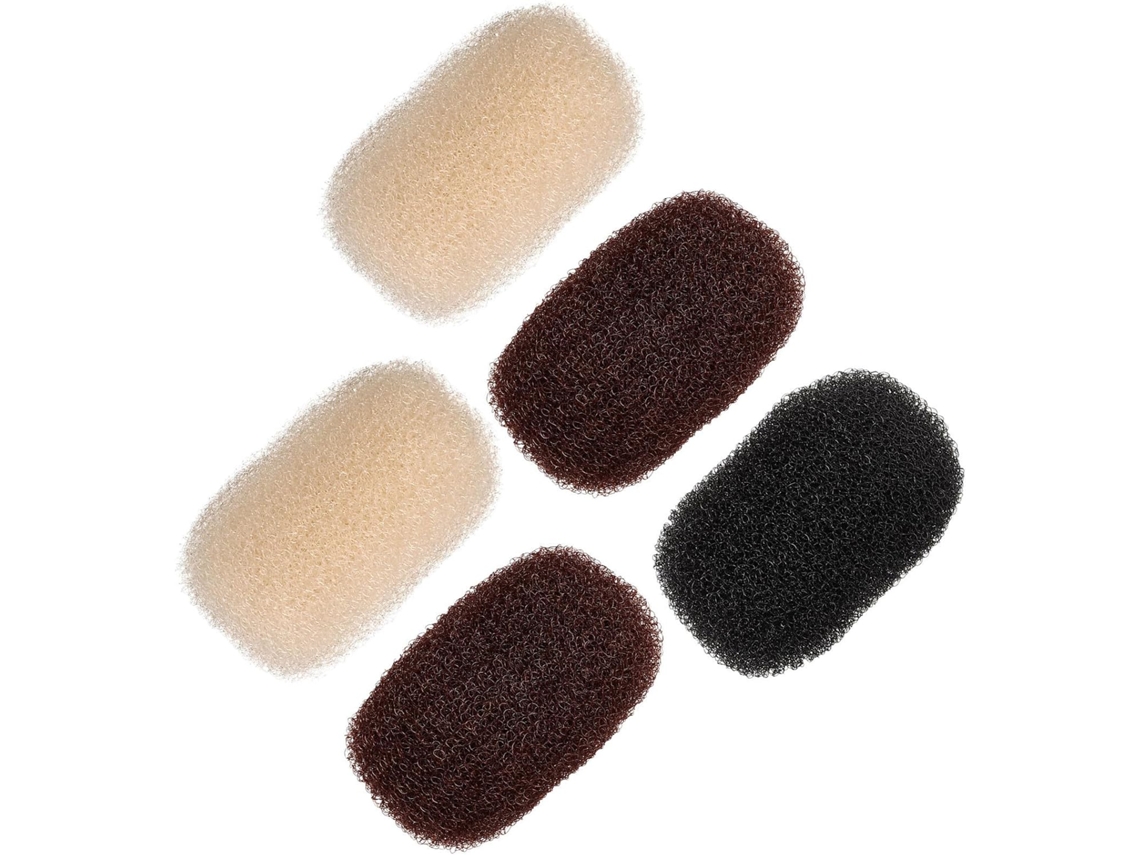 Conjunto De 5 Almofadas Modeladoras De Cabelo Feminino, Acessórios Para Cabelo Em Nylon E Aço.