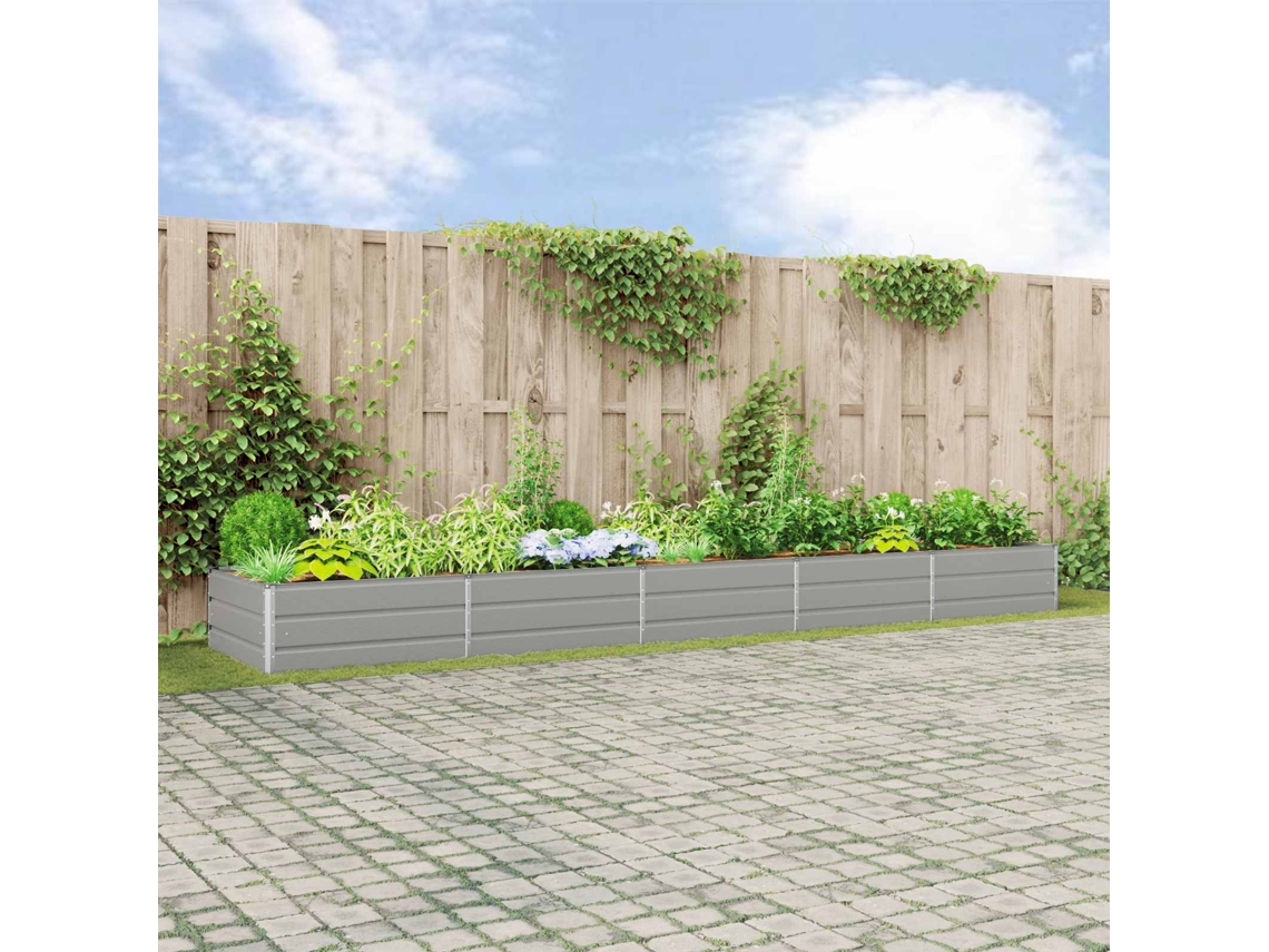 Vidaxl Floreira Cinzento-claro 480 X 100 X 45 Cm Aço Galvanizado