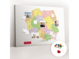 Lousa De Cortiça Mapa Da Polónia Para O Corredor Espelharte (140x100 Cm)