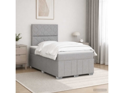 Vidaxl Cama Box Spring Com Colchão Cinzento-claro 120 X 190 Cm Tecido