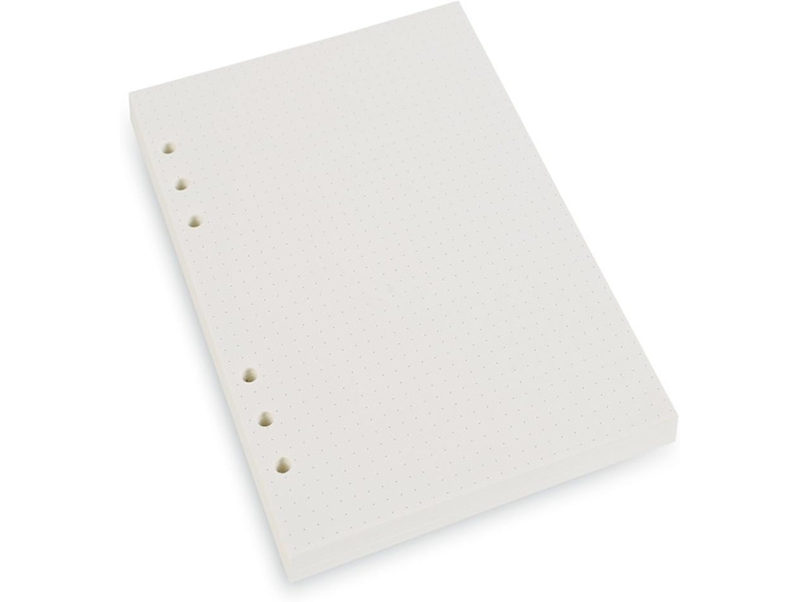 Papel para Fichário/ Planner Filofax Tamanho A5 com 6 Furos, 45 Folhas/ 90 Páginas, Pontilhado BRILVIBERA