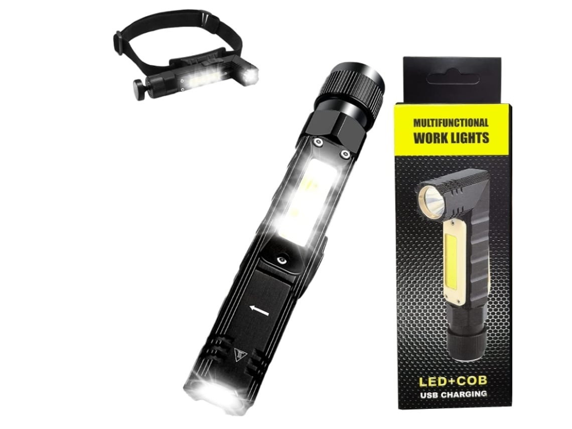 Lanterna de Mão com Tocha 3 Modelos Trabalho Super Brilhante 5 Modelo Luz Sólido À Prova D'Água e Choque Preto Bisbisous VIGA EUROPE
