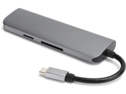 Hub Usb Tipo C 7 Em 1 Com Interface Multimídia 4k Hd + 3 Portas 3.0