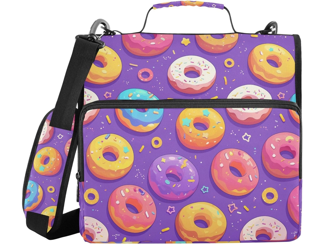 Pasta organizadora com altura para ombro, várias bolsas de 3,8 cm, 3 argolas de armazenamento, estilo pasta.