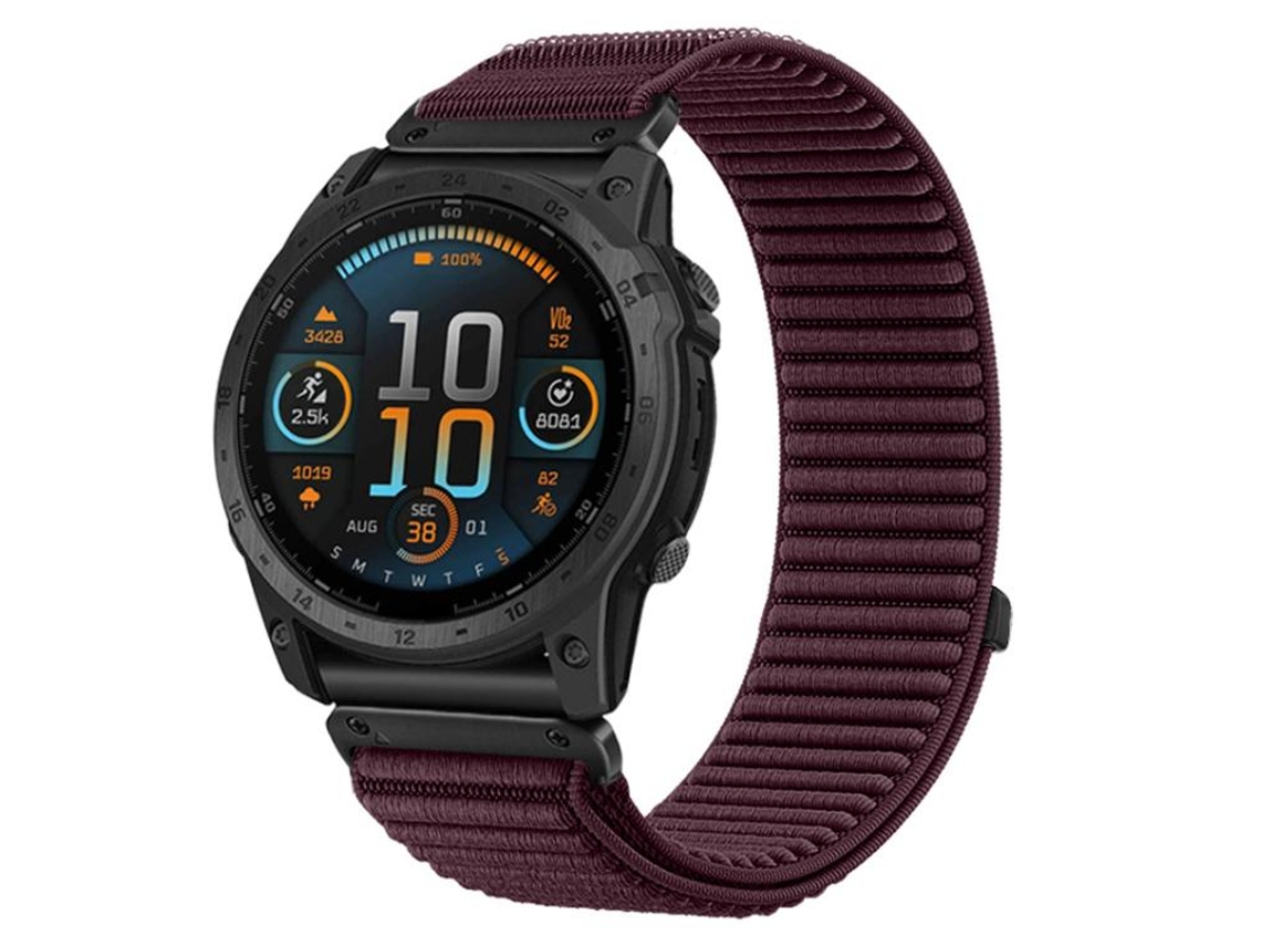 Bracelete para Garmin Nylon trançado com fecho de velcro interface metálica ameixa XIAOMOYU (20mm)