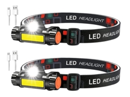 Farol Recarregável Potente Lâmpada De Cabeça Led Xpe Cob Usb Farol Portátil De Água Lanterna De Cabeça Para Corrida Camping Yunzii