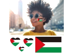 Adesivos Temporários da Bandeira Palestiniana Tatuagens Falsas Águas Resistentes para Dia Palestiniano