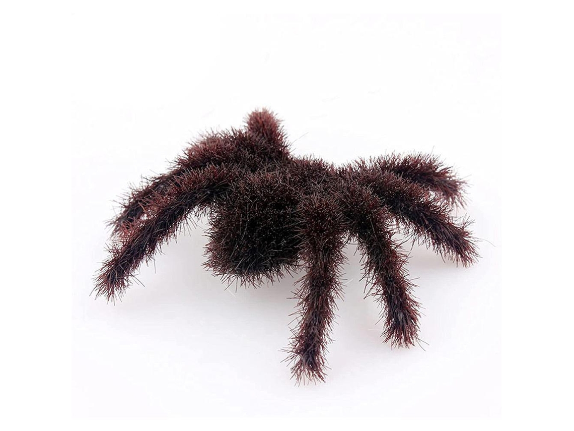 Laxiscreed Aranhas Flocked De Halloween, Pack De 6 Em Castanho Para Decoração Assustadora