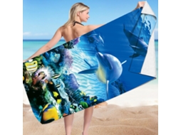 Toalhas De Praia Em Microfibra Absorvente Para Campismo, Piscina E Viagens.150*75cm Golfinho Hexinyigjly