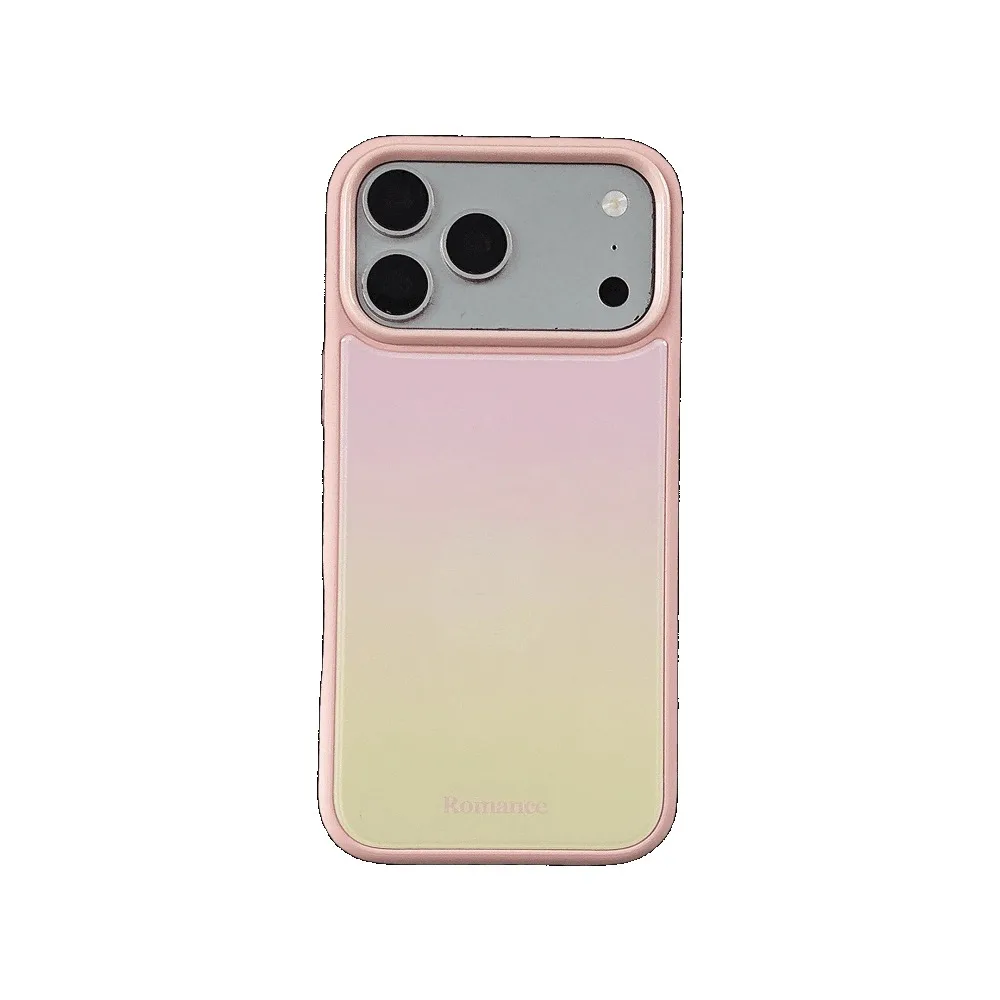 (rosa-amarelo, Iphone 17) Capa De Celular Com Degradê Arco-íris – Capa Protetora Fosca, Antirrisco E Resistente A Impactos