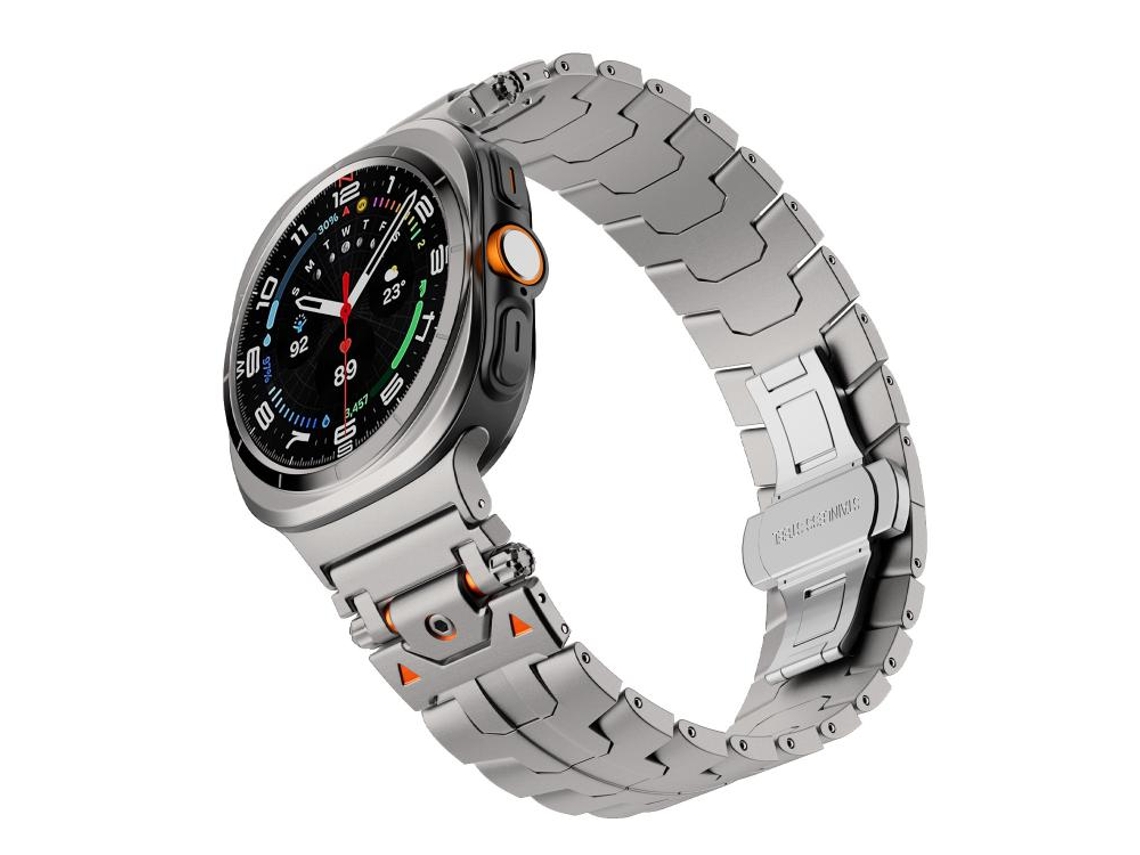 Bracelete para Samsung Galaxy Watch Ultra 2025 XIAOMOYU em Aço Inoxidável com Fecho Borboleta Titânio