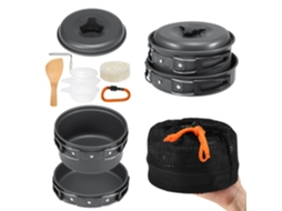 Kit de Cozinha de Camping 10 Peças com Panelas, Tigelas e Acessórios Leves S/MARCA