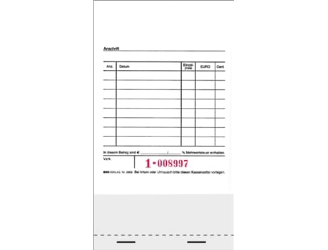 Bloco de Caixa Registradora RNK VERLAG para Caixas Registradoras 96 X 175 Mm