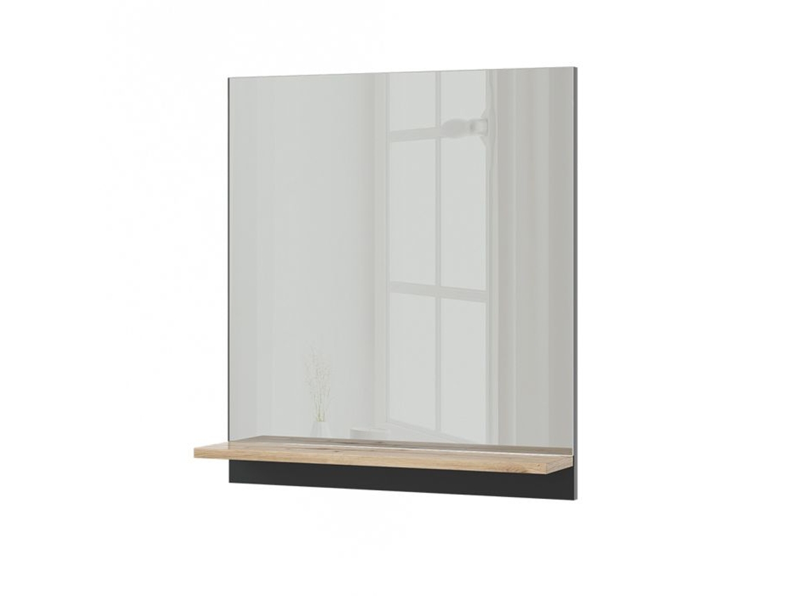 Armário de banheiro Marelle, 60x67cm com prateleira, Antracite, Carvalho Artesanal, VICCO