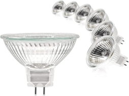 Lurelia Pack De 6 Lâmpadas Halógenas Mr16 Gu5.3 20w 12v 2700k 35graus, Branco Quente, Regulável, 2 Pinos, Para Casa