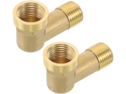 Conjunto De 2 Cotovelos Latão Prolongados Com Rosca Dupla Externa,