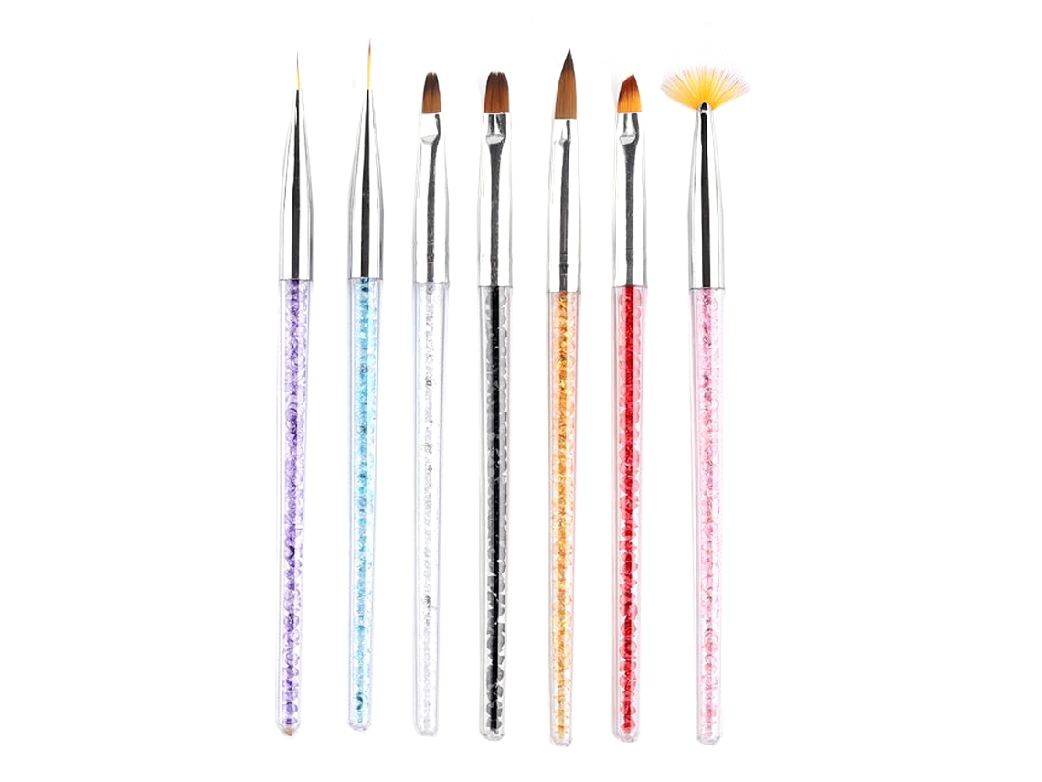 Conjunto de 7 Pincéis para Arte de Unhas Ferramentas para Desenho e Pintura de Unhas RNEMITERY