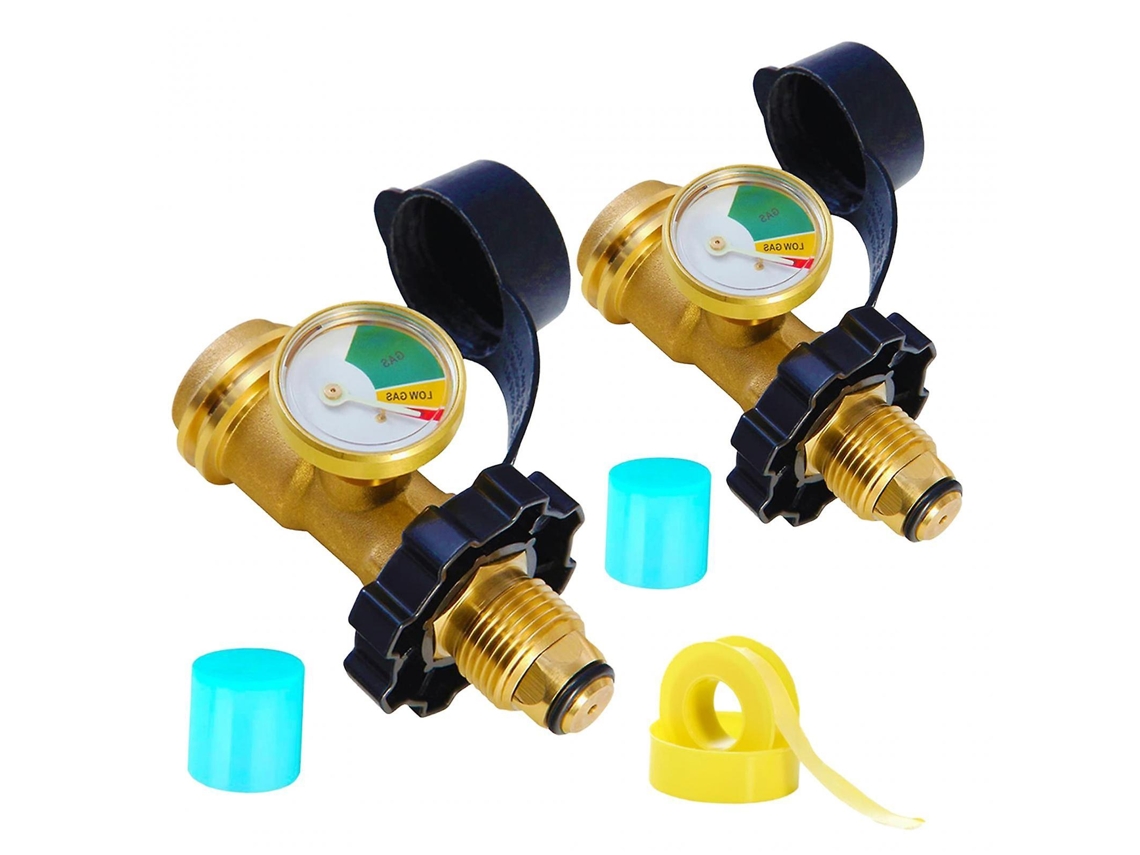 Adaptador Qcc Para Propano Com Indicador De Pressão, Alta Capacidade E Leitura Precisa Com Manômetro. Hengjian (2 Unidades)