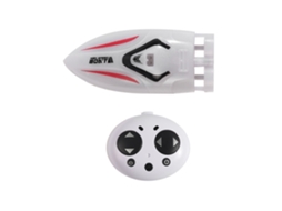 Mali barco de Controle Remoto para Piscinas e Banheiras, Speedboat Mini com Luzes Led, Branco, Brinquedo para Crianças e Adultos