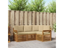 Vidaxl Conjuntos De Sofás Com Almofada 4 Pcs Natural E Bege