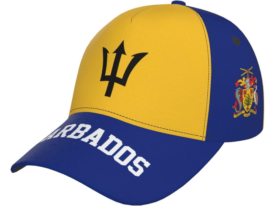 Boné Unissex com Bandeira Barbados, Leve, Ajustável, Estilo Hip Hop | S/MARCA