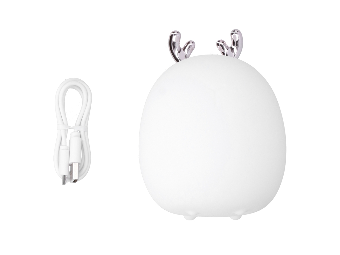 Mini Lanterna Noturna Veado Silicone Usb Carregável S/MARCA