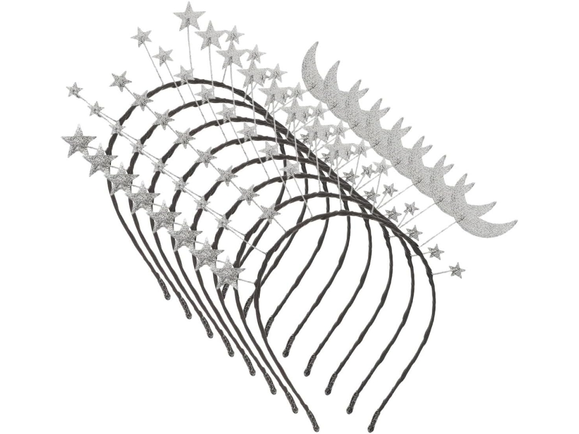 De 8 Tiaras Em Formato De Estrela Nuobesty Para Meninos E Meninas, Adornadas Com Lantejoulas E Decoradas Com Pó.
