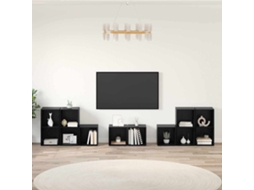 Conjunto de Prateleiras para TV com 8 Peças em Carvalho Preto MAISON EXCLUSIVE