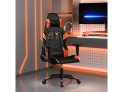 Vidaxl Cadeira Gaming Couro Artificial Preto E Laranja