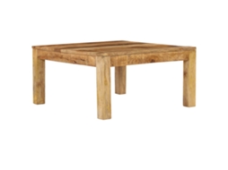 Vidaxl Mesa De Centro Em Madeira De Mangueira Maciça 80x80x40cm