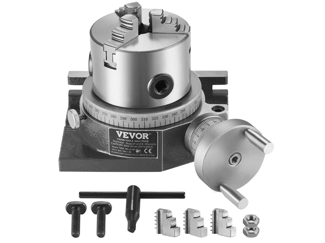 Mesa Rotativa VEVOR para Fresadoras 100 Mm Modelo Horizontal Vertical Mesa Rotativa de Fresagem de Precisão