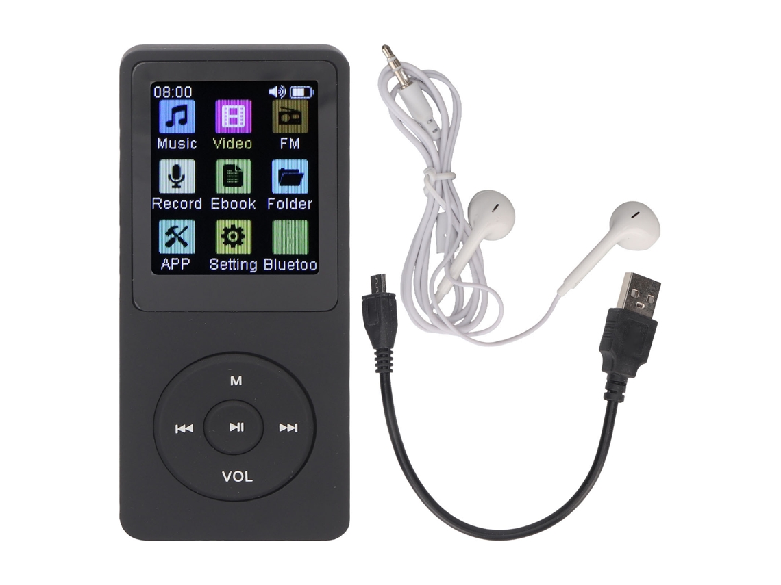 Player Mp3 Bluetooth Com Tela Colorida 1.8 Polegadas Alto-falante Integrado Leitor De E-book Gravador Música Portátil