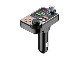 Transmissor Fm YIZHOOD Q15 Bluetooth 5.0 Dual Usb Type-C Carregamento Rápido Sem Fio Viva-Voz Preto