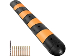 Rampa de Borracha Modular 6Ft Do Protetor Do Cabo Da Entrada de Automóveis Da Colisão de Velocidade de com 2 Tampas de Extremidade VEVOR